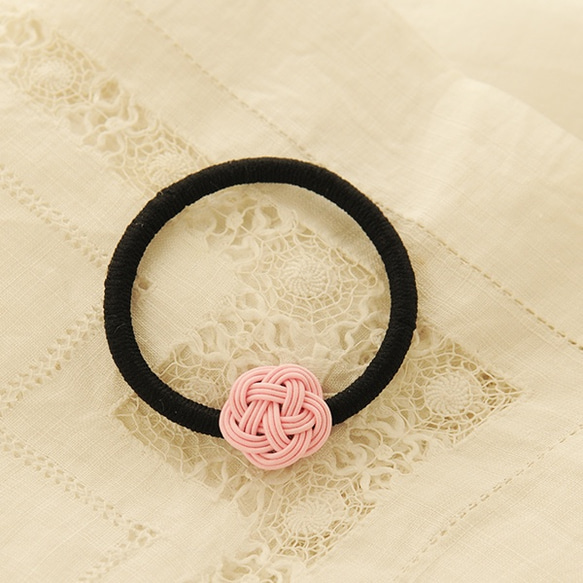 送料無料】水引の梅結びヘアゴム（pink） ヘアゴム ume（ユーミー