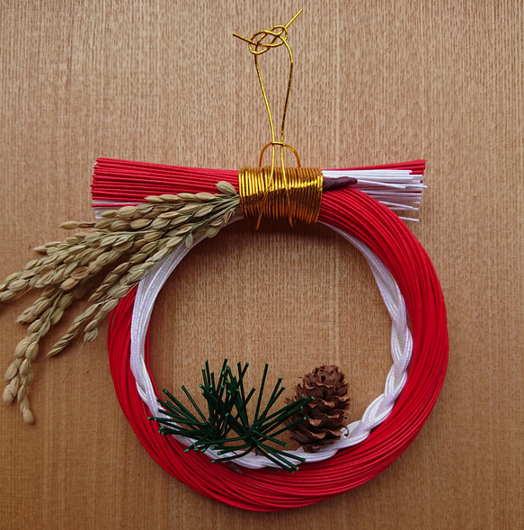水引のお正月飾り「mitsuamiko」(赤×白) 化粧箱入り 6枚目の画像