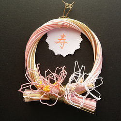 水引の桜のリース(ピンク*プラチナピンク×プラチナホワイト)箱入り 9枚目の画像