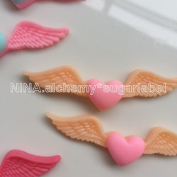 ハートの天使カボション　♡　ピンクカラー 2枚目の画像
