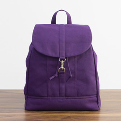信長帆布 紫色 バックパック 帆布マルチショルダーバッグ Lサイズ【パープル】3WAY可愛い巾着