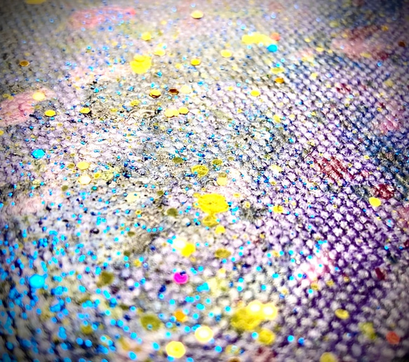 幸せのロンド　ヒーリングアート アクリル画 癒しの絵画 キラキラ光る ミニサイズ 227 x 160mm 6枚目の画像