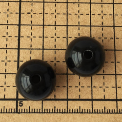 【12個】16mm アクリルビーズ ブラック 黒 ラウンド 2枚目の画像