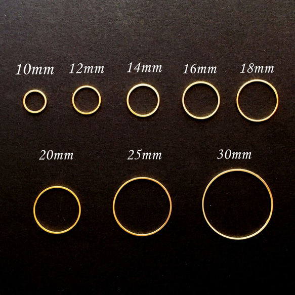 【25個】30mm ゴールド リング フレーム サークル 丸 空枠 レジン枠 真鍮製 2枚目の画像