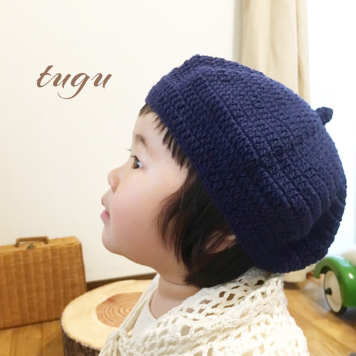 コットンベレー帽　ニット帽　どんぐり帽子 美品】ベレー帽 どんぐり帽子 ニット帽 セット まとめ売り ナチュラル