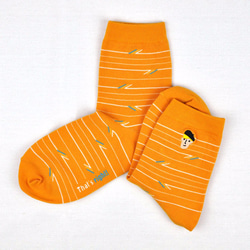 Little Painter 3：4 / Tangerine / Embroidered Socks 4枚目の画像