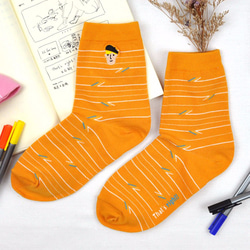 Little Painter 3：4 / Tangerine / Embroidered Socks 5枚目の画像