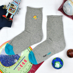 星環 3:4 /灰/ 刺繡 襪子 第5張的照片