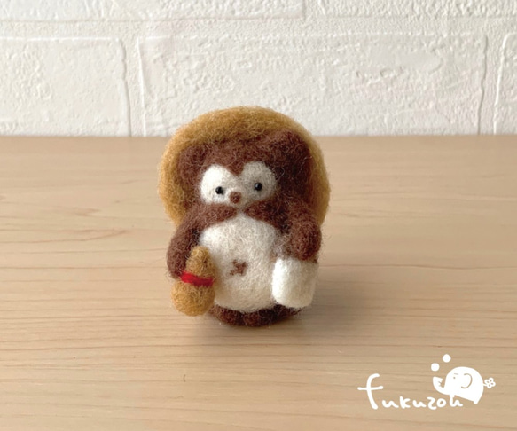 縁起物のたぬき＊フェルトの置物 羊毛フェルト fukuzou 通販 11192655