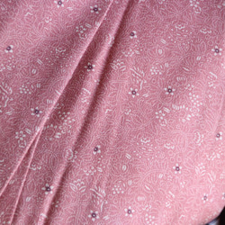 江戸小紋風　落ち着いた大人の桃色に小花柄　裄68.5ｃｍ　トールサイズ　ウール着物　　和裁師手縫い着物 8枚目の画像