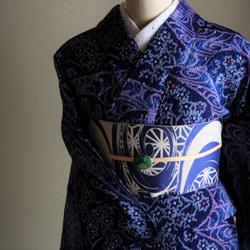 ◇現代 有松鳴海絞り◇【濃紺 朱】無数の星と天の川 細かい絞り