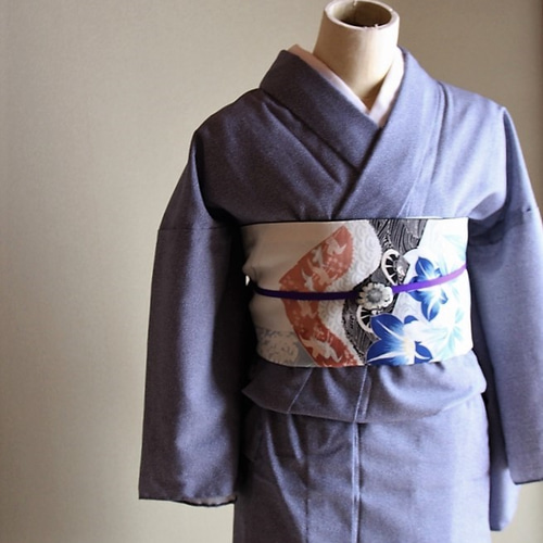 薩摩島津家定紋 江戸小紋 大小あられ 裄67cm ウール 和裁師手縫い