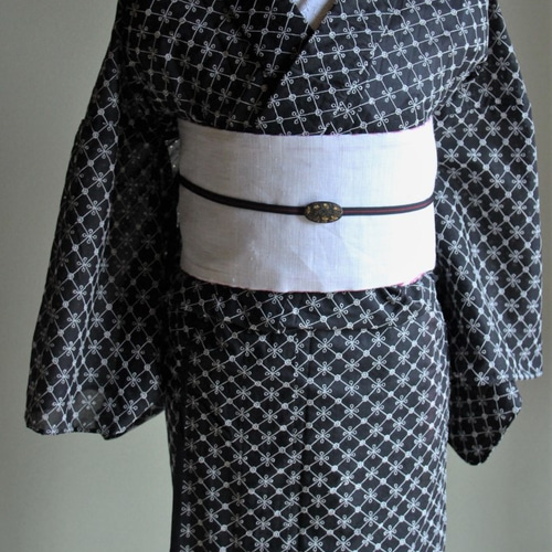 ◇夏着物◇ レース単衣 花柄 裄67cm トールさんサイズ 和裁師