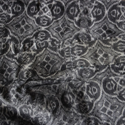 白大島調柄　グレー　トールさんサイズ　　裄66ｃｍ ウール　和裁師手縫い着物 10枚目の画像