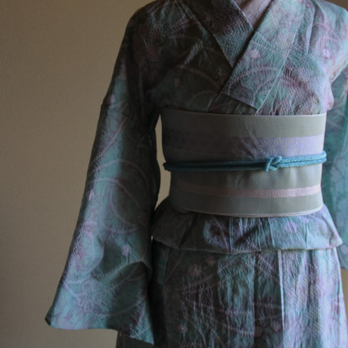 ◇有松鳴海絞り浴衣◇完全新品現代有松【ミントグリーン