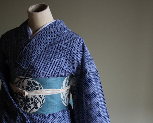 しつけ付き　有松絞り　本染浴衣　浴衣 着物　夏物　160 トール 朝顔　紺 浴衣 レディース 絞り 単品 「お嬢さん朝顔」 有松絞り 綿
