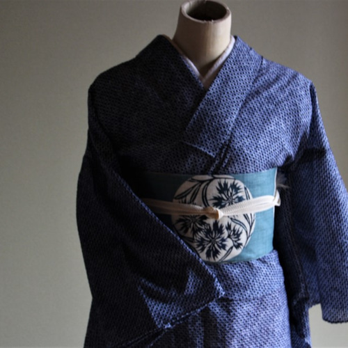 【未使用　トールサイズ】有松鳴海絞　浴衣　単衣　裄丈70 身丈168 未使用 トールサイズ】有松鳴海絞 浴衣 単衣 裄丈70 身丈168