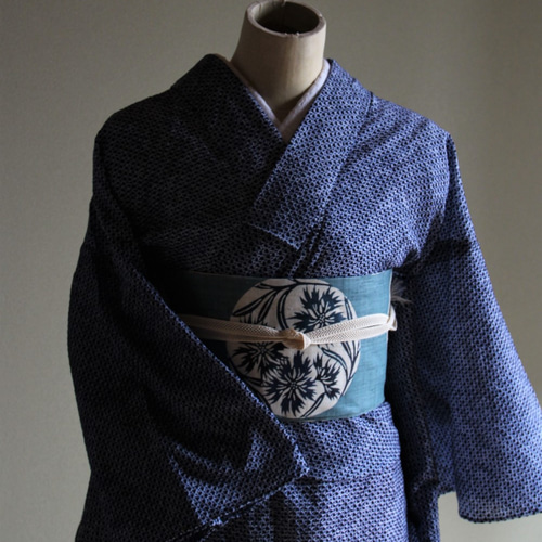 ◇有松鳴海絞り◇【濃紺】総疋田絞りの浴衣で上品な着こなし 裄