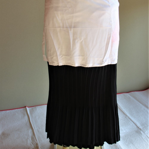 パーティーコーデに◇黒プリーツ裾除けとレース着物SET◇着丈が足り