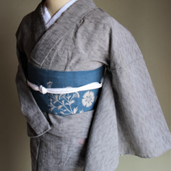 小千谷縮　夏着物　グレー　証紙付　未使用品 夏着物 小千谷縮 かすれたグレーがさっぱりとして粋 メンズ