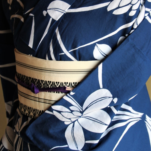 超美品　コーマ地　本染浴衣　浴衣 着物　夏物　160cm 　青　菖蒲　トール 超美品 竺仙 コーマ地 本染浴衣 浴衣 着物 夏物 156㎝ あじさい