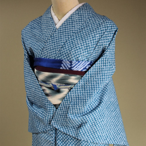 ◇有松鳴海絞り◇【ターコイズブルーの総疋田】他では見れない珍しい色