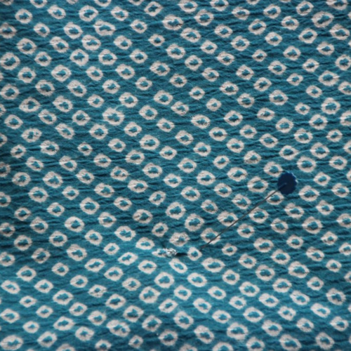 ◇有松鳴海絞り◇【ターコイズブルーの総疋田】他では見れない珍しい色