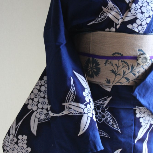 ◆未使用同然◆最高級注染本染◆浴衣◆薔薇◆木綿◆仕付◆裄67丈161.5 ◇未使用同然◇最高級注染本染◇浴衣◇薔薇◇