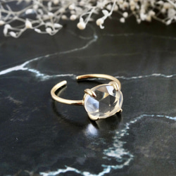 天然石　クリスタルのフリーサイズリング　指輪　シルバー925　ゴールド 9枚目の画像