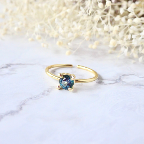 きらめくブルー ロンドンブルートパーズのリング 指輪 天然石 ゴールド