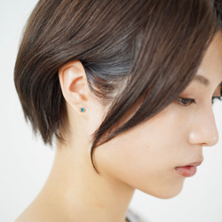 小さなルビーの14kgfスタッドピアス　ゴールド　天然石　プチギフト　赤　金属アレルギー対応　冬　クリスマス 11枚目の画像