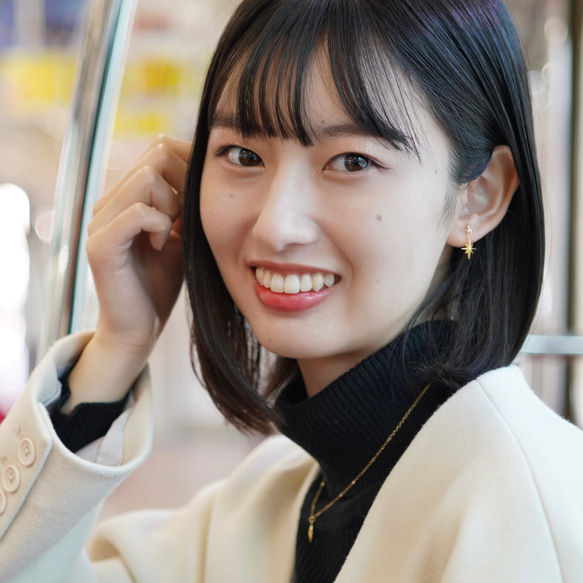 一番星の14kgfピアス　金属アレルギー対応　プチギフト　サージカルステンレス　ゴールド　メンズ　華奢　夏　ギフト 15枚目の画像