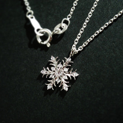 スノーフレークのシルバー925ネックレス　雪の結晶　シルバー　金属アレルギー対応　冬　クリスマス　雪 4枚目の画像