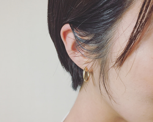 ゴールド フープピアス 片耳用 片耳用！ 14kgfシンプルフープピアス（18mm）片耳 メンズ ゴールド