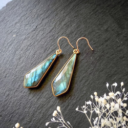 14KGF】ラブラドライトピアス(No.986P) ピアス（フック・チェーン） le