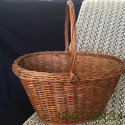 フランスアンティークかご 取手付きバスケット その他インテリア雑貨