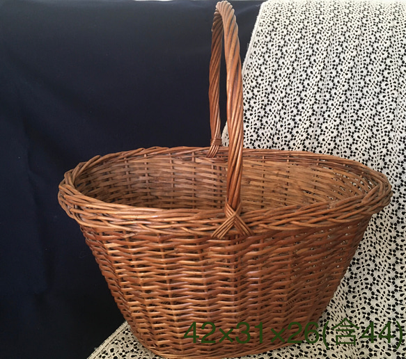 フランスアンティーク　バスケット 使い勝手良さげなバケット発酵用バスケット（長さ72cm) フランス