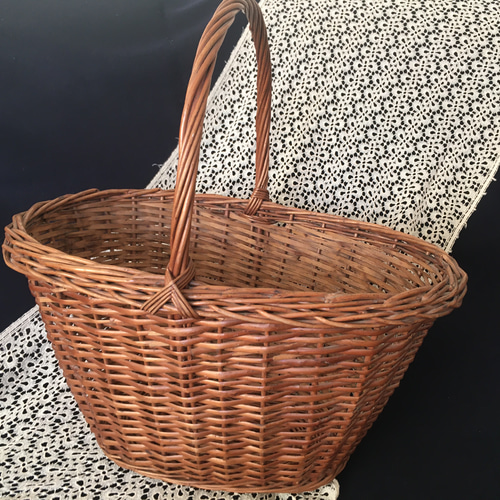 フランスアンティークかご 取手付きバスケット その他インテリア雑貨