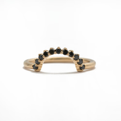 Black Diamond "Lula" 14K Yellow Gold Handmade Ring/堆疊戒/指節環 第1張的照片