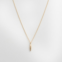 "Demi" Tube Leaf 14k Yellow Gold Handmade Necklace/小麥/可調式長度 第1張的照片