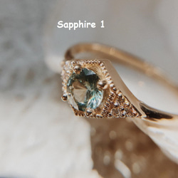 "Drea II" Sapphire 14K Yellow Gold Handmade Ring/堆疊戒/日常搭配/藍色 第4張的照片
