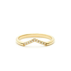 "Finn II" White Diamond 14K Yellow Gold Handmade Ring/指節環/婚禮 第1張的照片