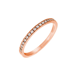 "Infinity"White Diamond 14K Rose Gold Stacking Ring/堆疊戒/線戒 第1張的照片