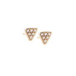 Triangle Slices 14k White Gold Handmade Earrings/切片型狀/金字塔/幸運 第3張的照片
