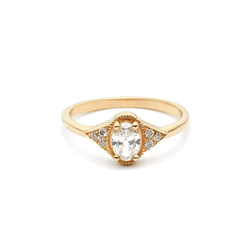 "Wedding Sets05" White Diamond 14K Gold Ring/堆疊戒/線戒/求婚/婚禮/幸福 第3張的照片