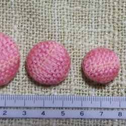 送料無料　織布くりみボタン　ピンク色　4個セット 3枚目の画像