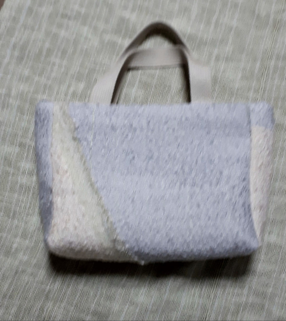 手織り布のトートバッグミニ 2枚目の画像