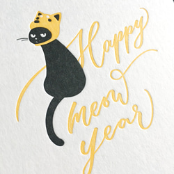 狗年貓賀卡 Happy Meow Year 凸版印刷明信片2入 第2張的照片