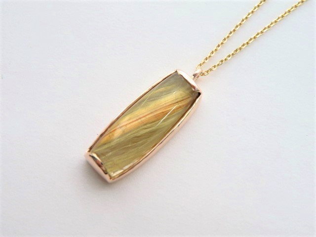 K10YG ルチルクォーツ ペンダントネックレス ネックレス