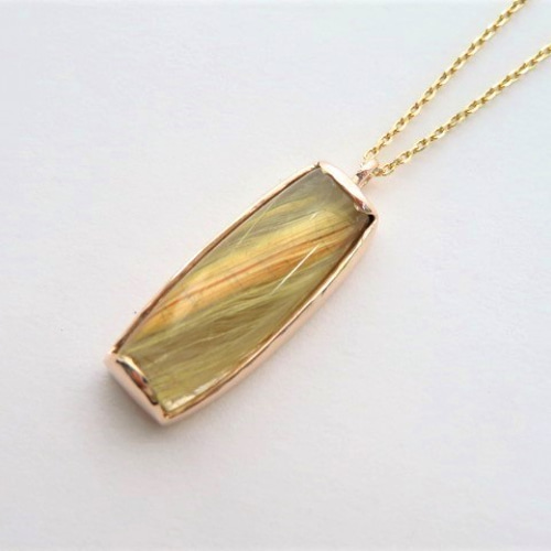 K10YG ルチルクォーツ ペンダントネックレス ネックレス